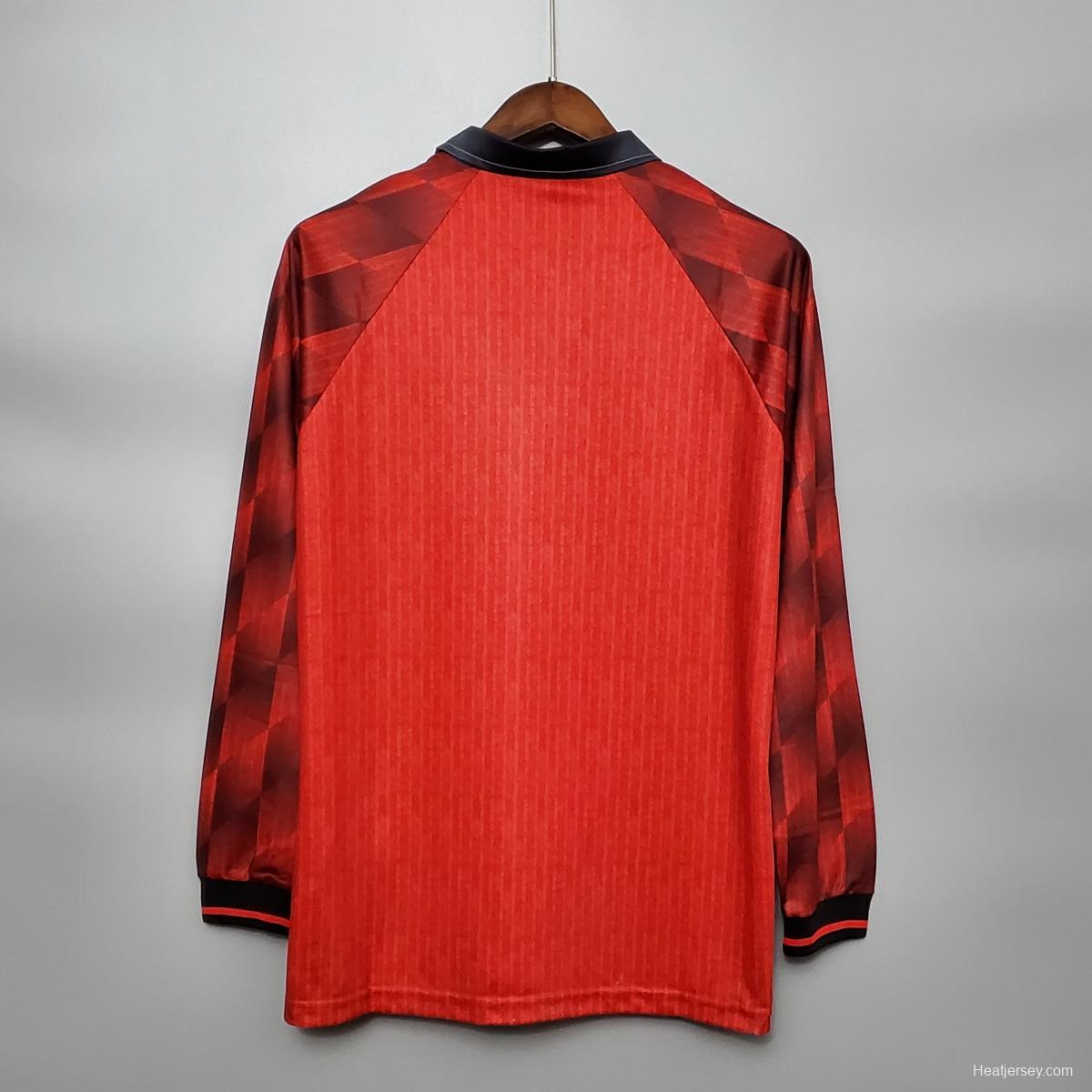 Retro Long Sleeve 96/97 Manchester United Home Soccer Jersey