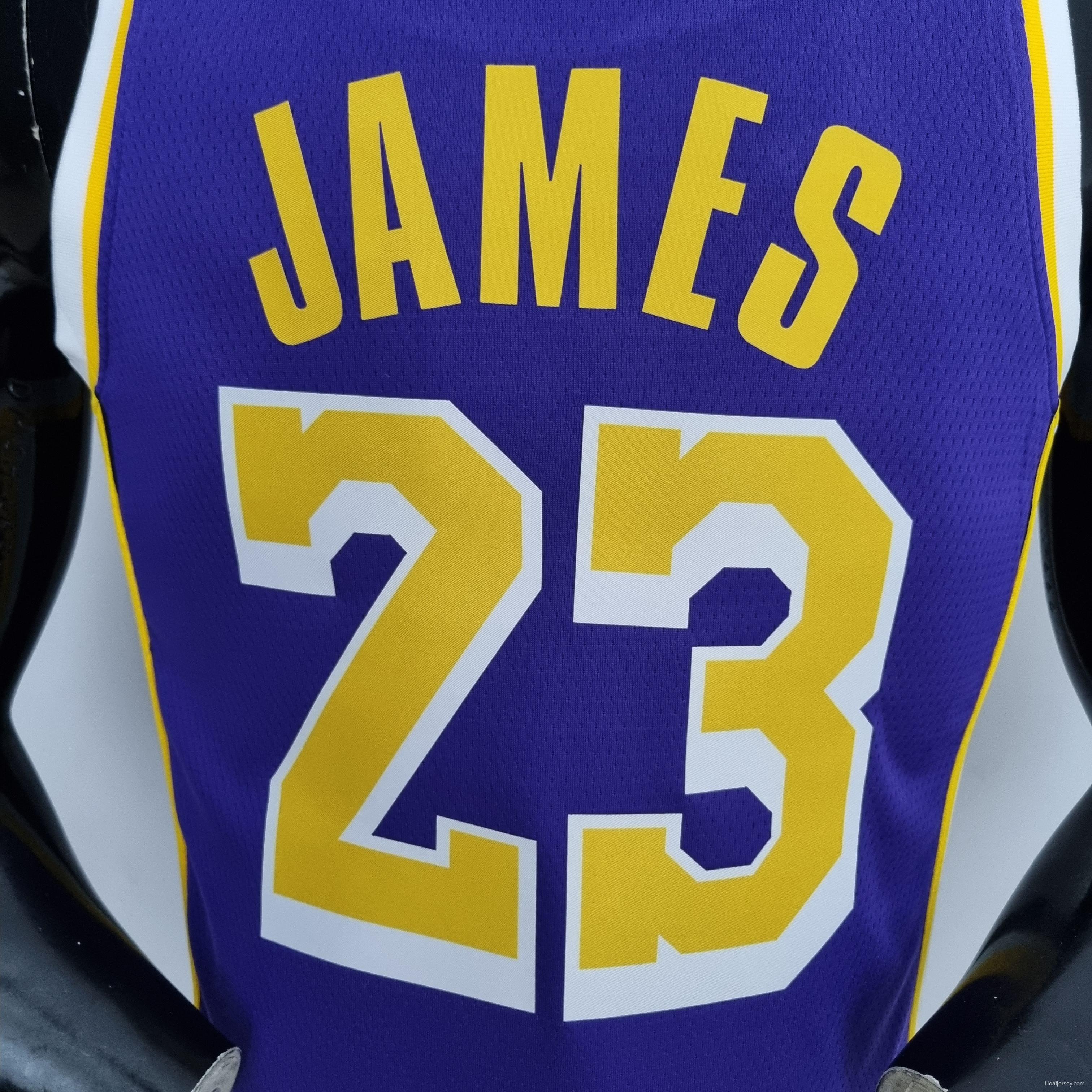 75th Anniversary James #23 Los Angeles Lakers Jordan Purple NBA Jersey