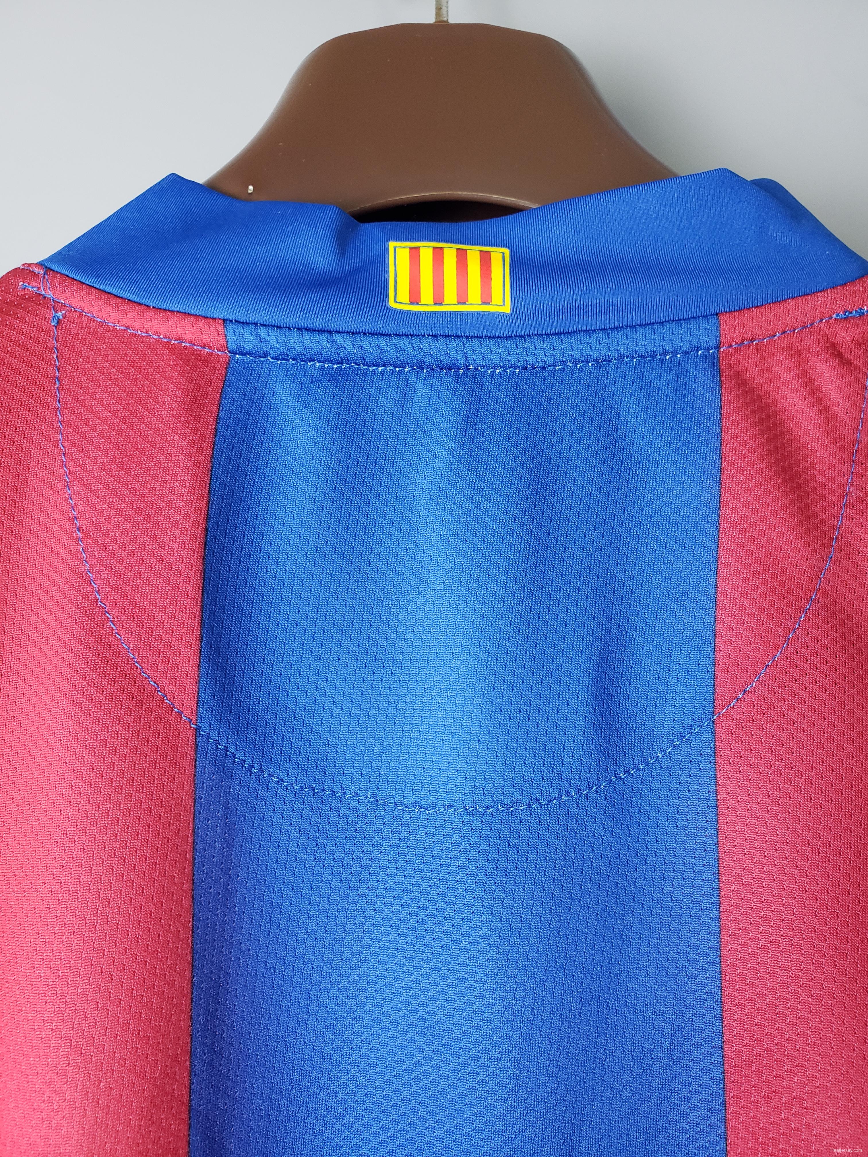 Retro 07/08 Barcelona long sleeves home Soccer Jersey