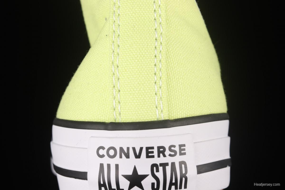 Converse All Star light colors are lemon yellow high top fashionable canvas shoes 170154C