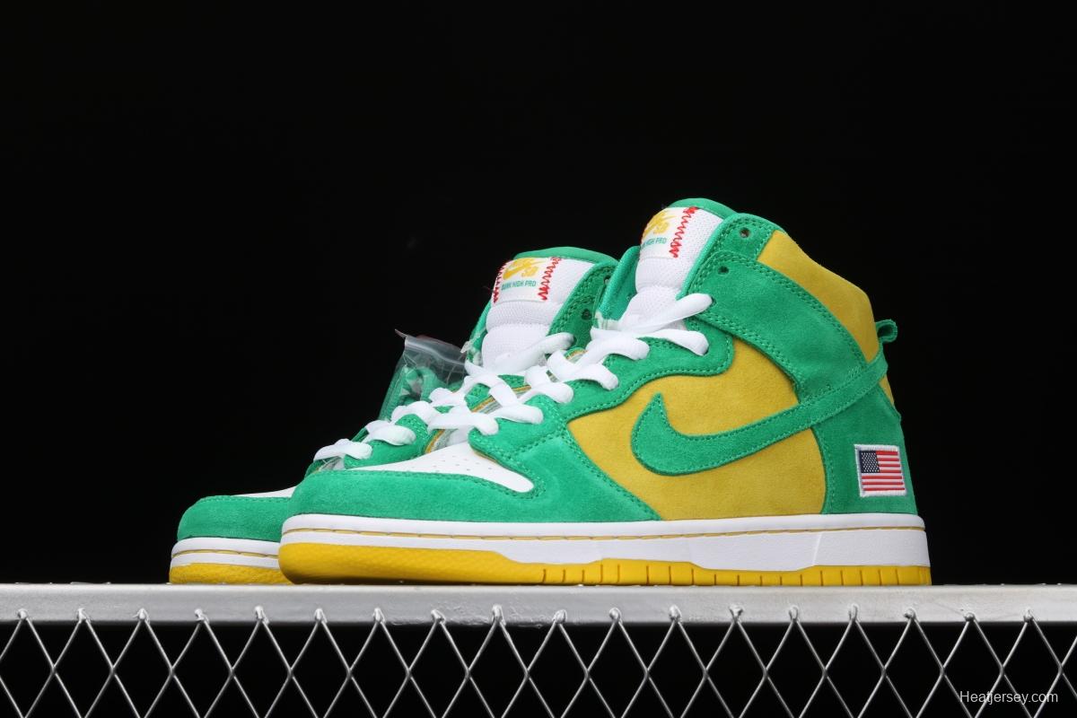 NIKE SB DUNK High Pro Oakland sports team high top fashion casual board shoes 305050-337