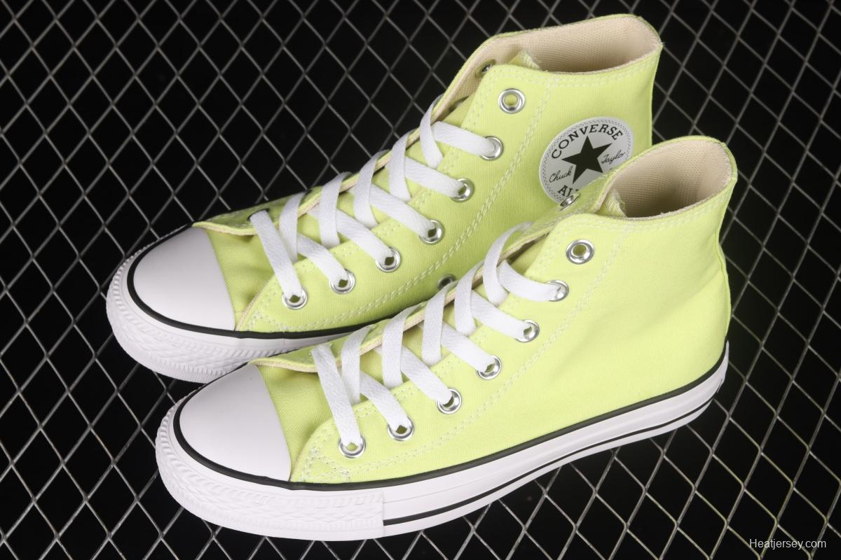 Converse All Star light colors are lemon yellow high top fashionable canvas shoes 170154C