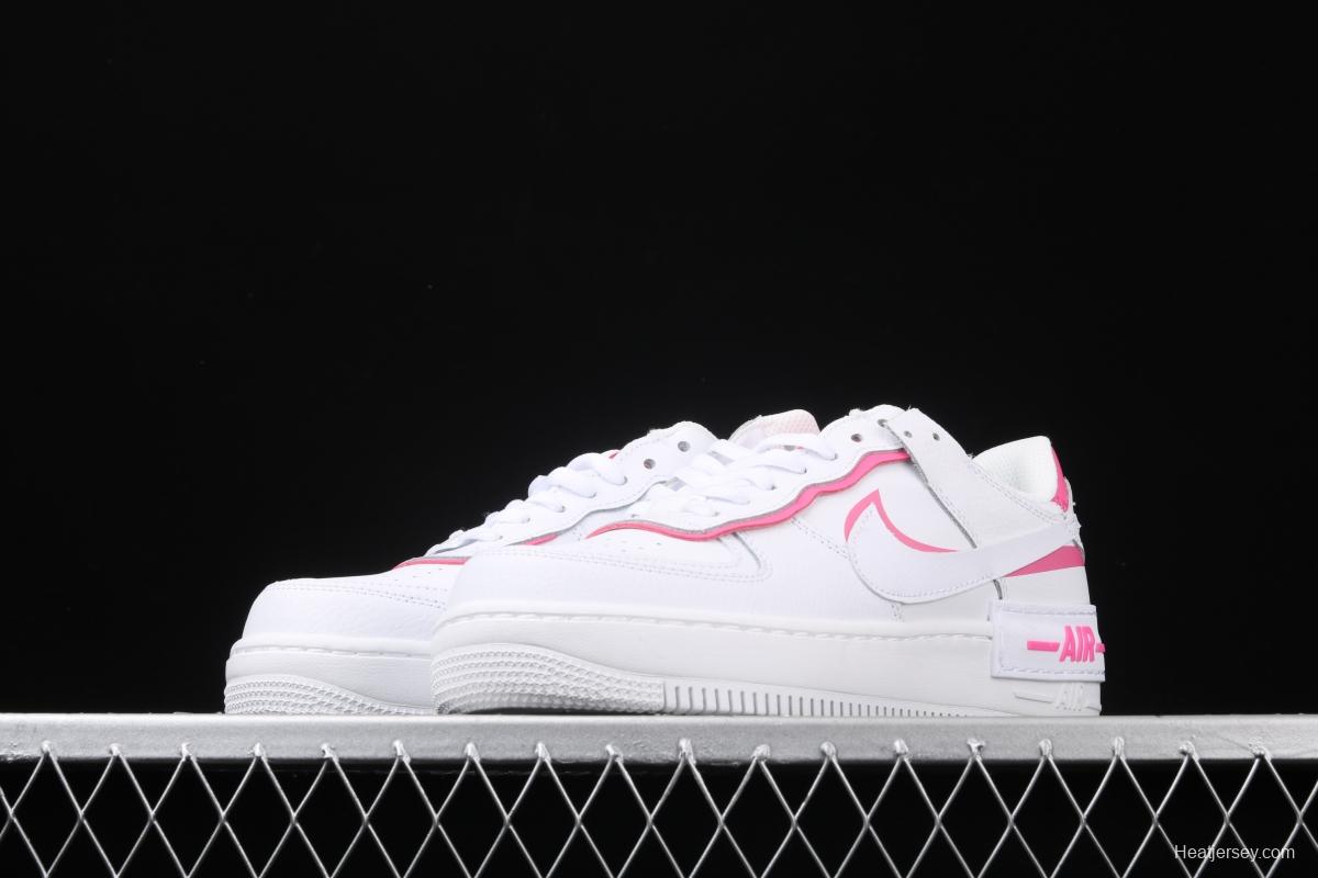 NIKE Air Force 1 ShAdidasow white powder light weight increased low-end white board shoes CI0919-102,