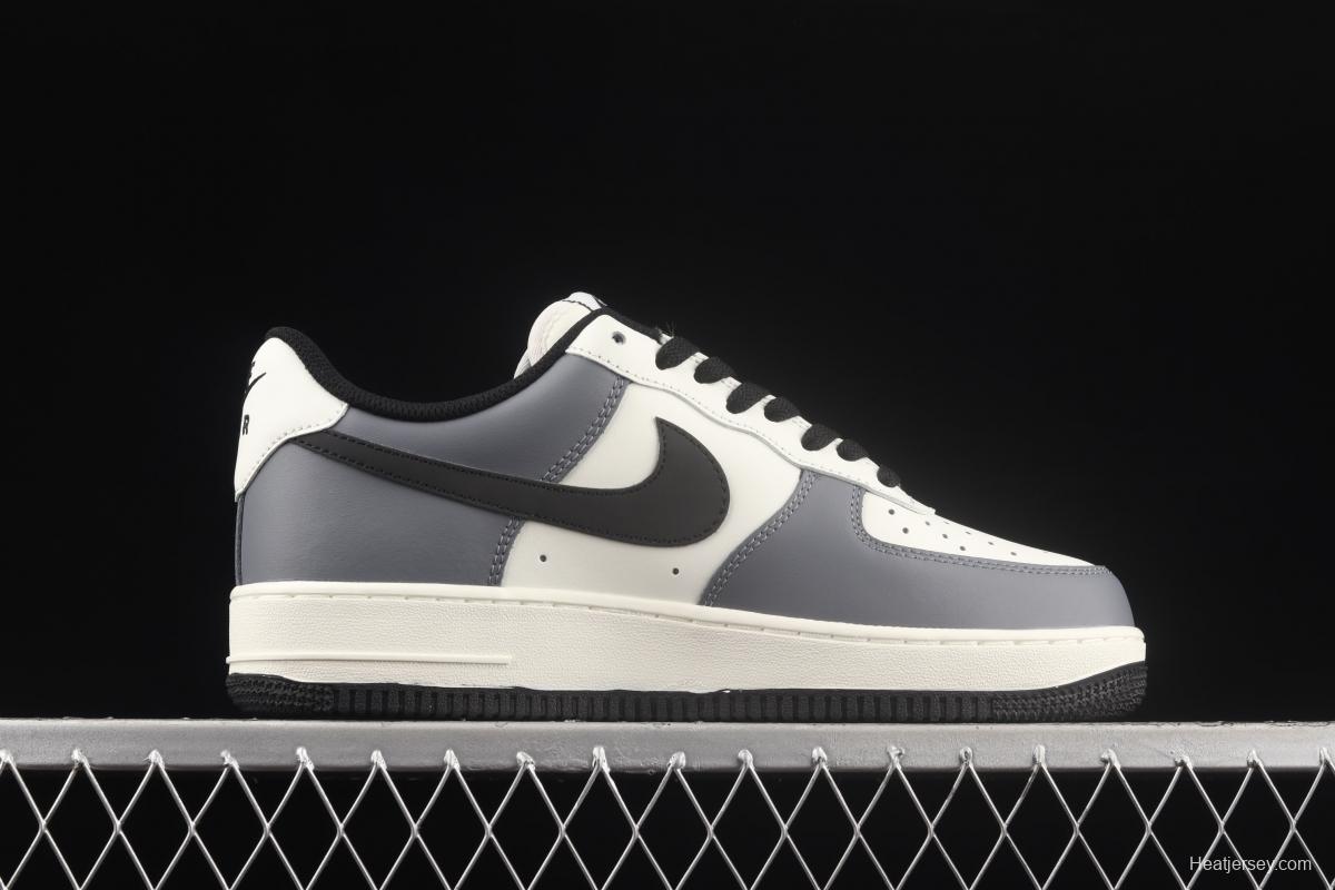 NIKE Air Force 1x07 Low rice white carbon gray black low-top casual board shoes DD3063-608