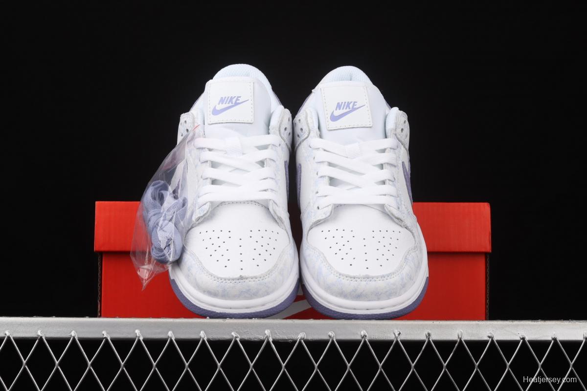 NIKE SB DUNK Low Prm white light purple color SB buckle rebound fashion leisure board shoes DM9467-500