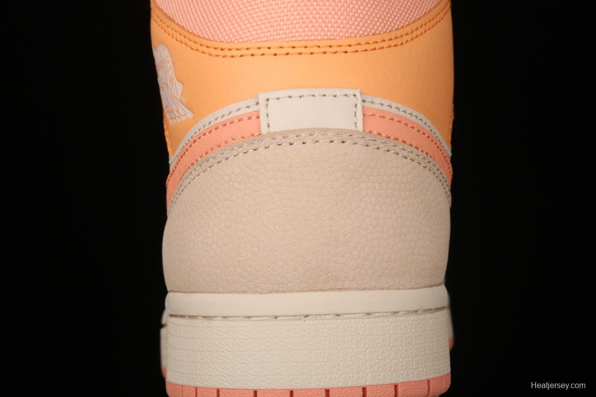 Air Jordan 1 Mid SE Zhongbang Orange Powder splicing Zhongbang Leisure Sports Board shoes DH4270-800