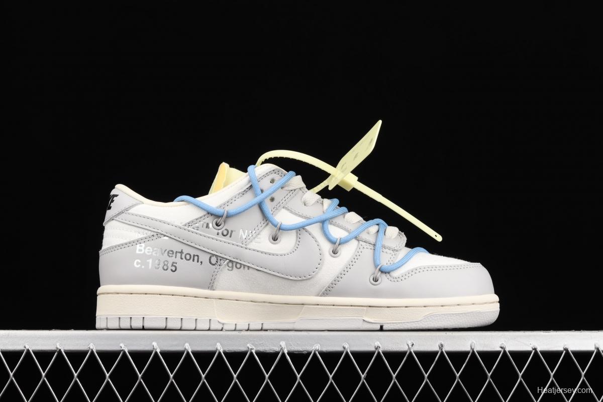 OFF-White x NIKE DUNK Low 04 of 50 OW white gray leisure sports skateboard shoes DM1602-113