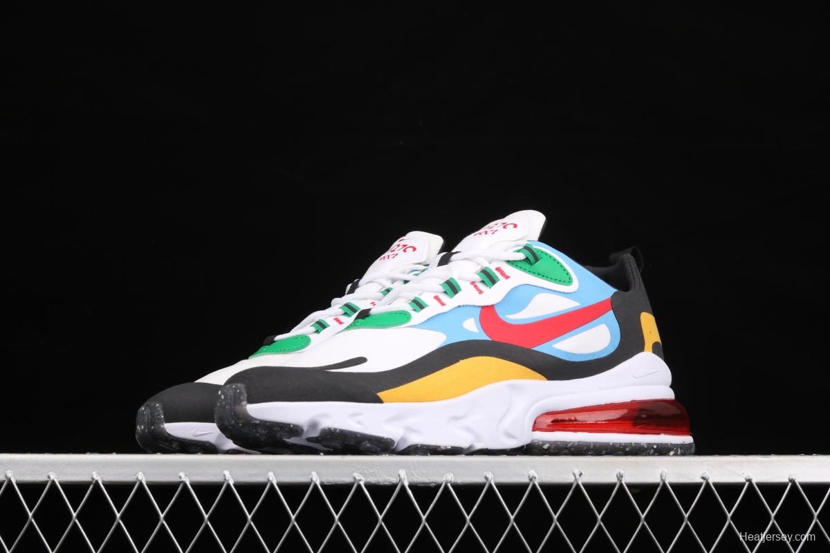 NIKE Air Max 270React new high-frequency mesh hollowing out function half-palm air cushion running shoes DA2610-161,