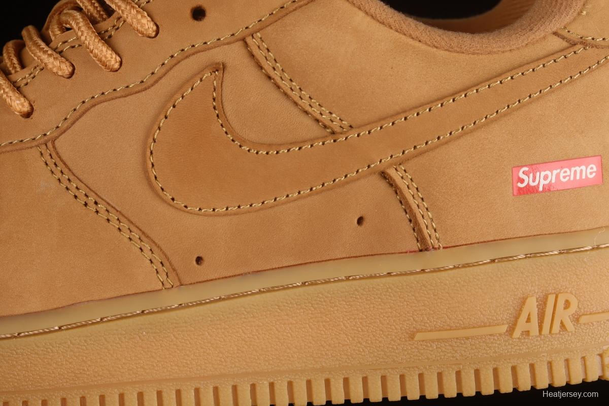 Supreme x NIKE Air Force 1 Low AF1 Collaboration Wheat Suede Low-Top Casual Sneakers DN1555-200