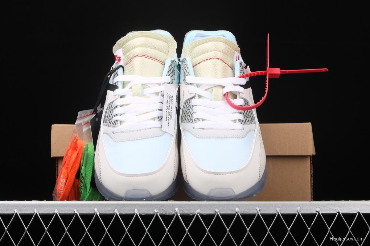 OFF-White x NIKE Air Max 90 OW joint limited edition classic air cushion running shoes AA7293-100