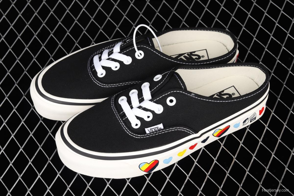 Vans Authentic Anaheim Valentine's Day Limited black and white love leisure half-drag VN0A54F7585