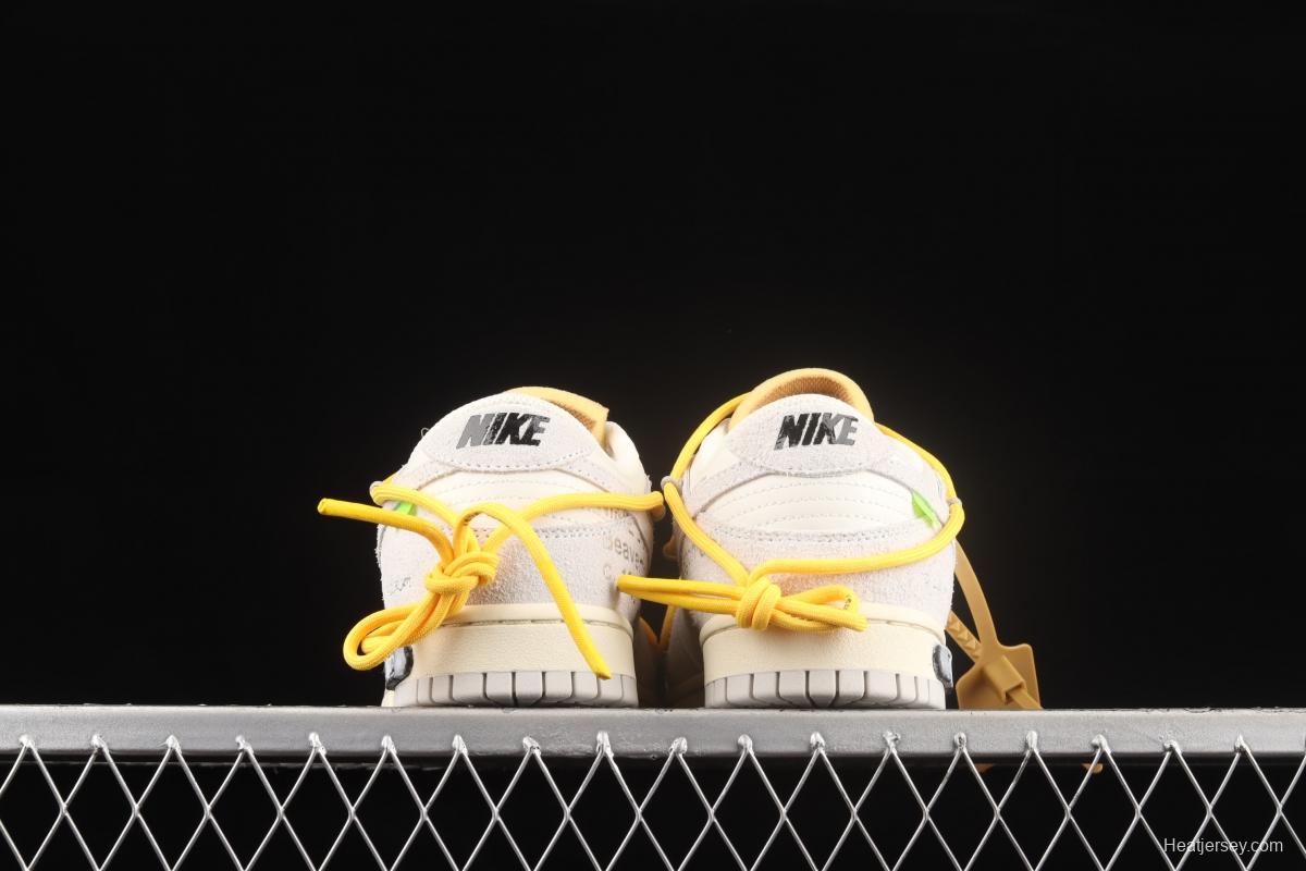 OFF-White x NIKE DUNK Low OW white gray leisure sports skateboard shoes DJ0950-109