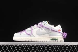 OFF-White x NIKE DUNK Low OW gray SB buckle rebound fashion casual board shoes DM1602-125