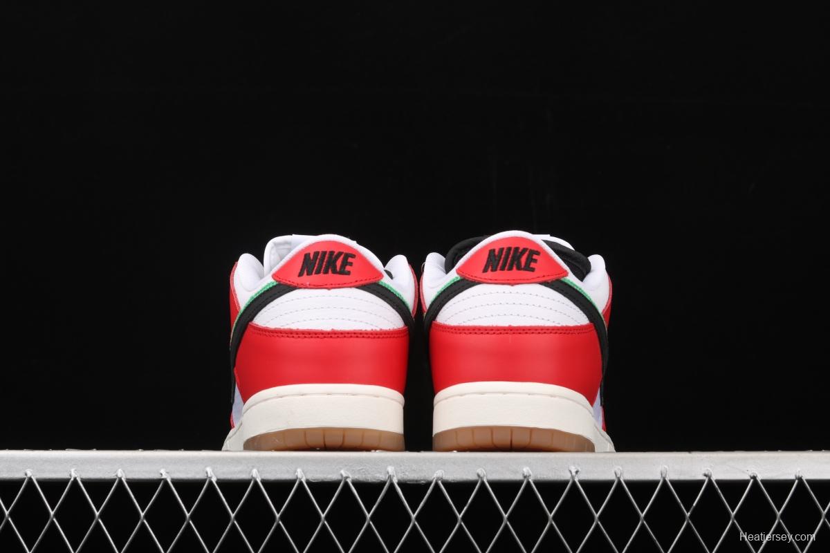 Frame Skate x NIKE SB DUNK Low Habibi white and red double hook dunk series retro low side leisure sports skateboard shoes CT2550-600