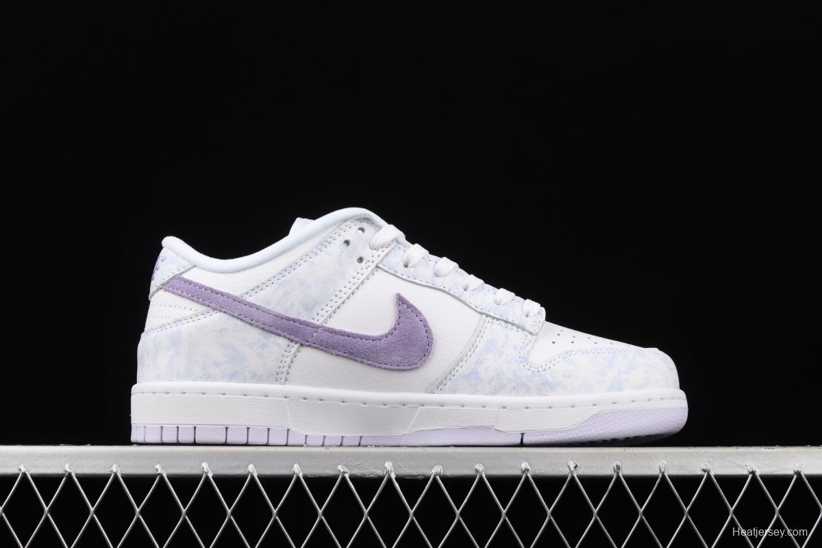 NIKE SB DUNK Low Prm white light purple color SB buckle rebound fashion leisure board shoes DM9467-500