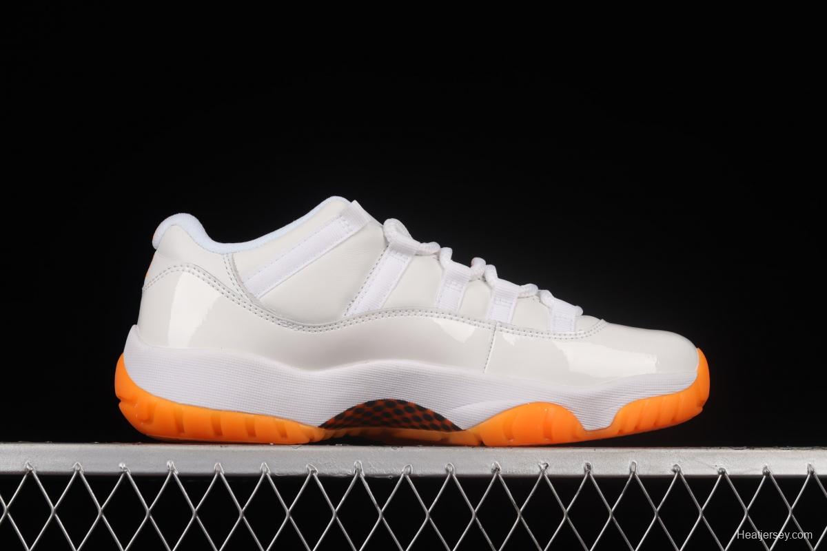 Air Jordan 11 Bright Citus 11 White Orange low Top Basketball shoes AH7860-139