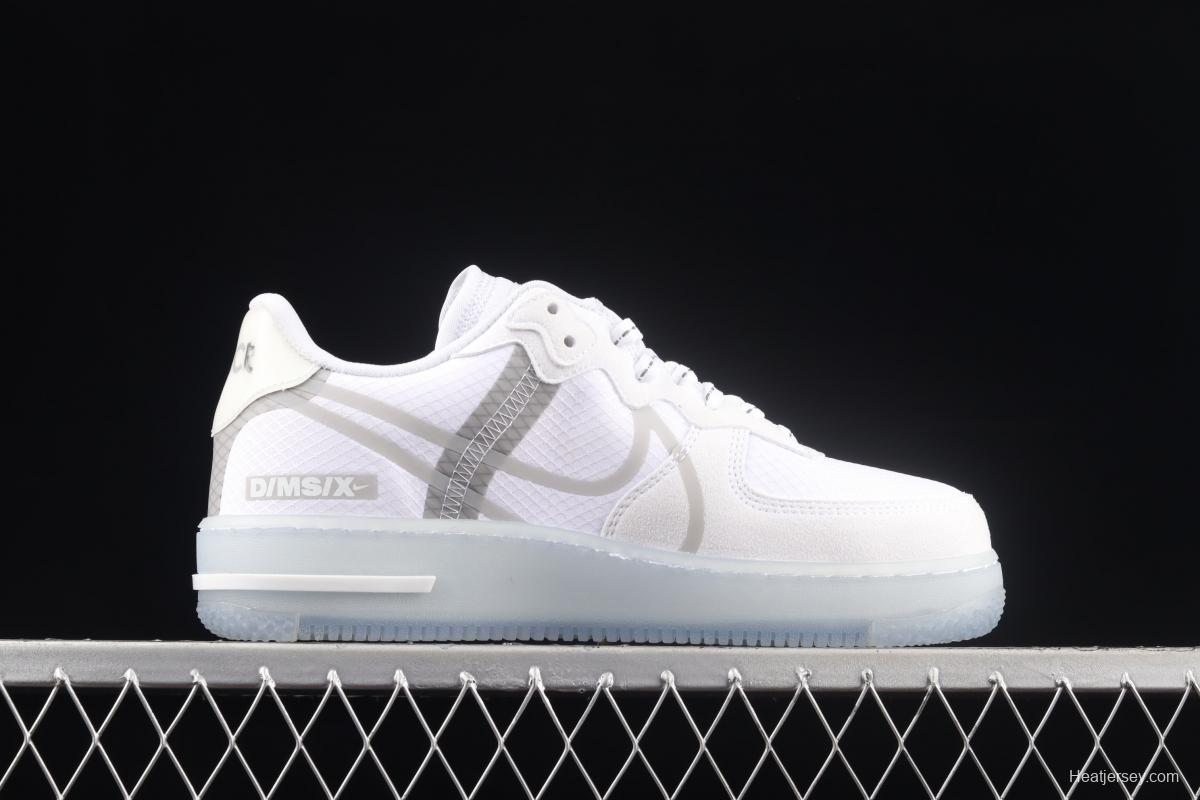 NIKE Air Force 1 React QS Light Bone Analysis of Ice Blue low Upper Board shoes CQ8879-100