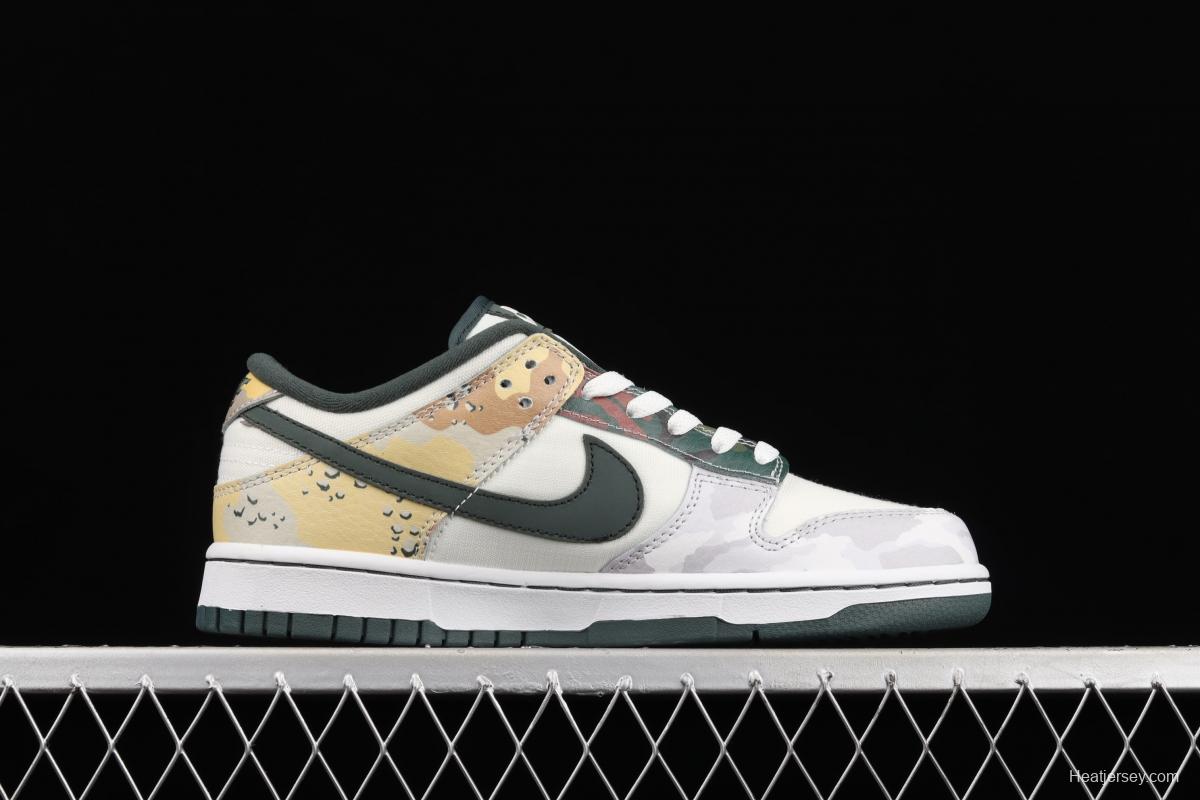 NIKE SB DUNK Low Russet Cedar camouflage asymmetrical mandarin duck dunk series retro low-side leisure sports skateboard shoes DH0957-100