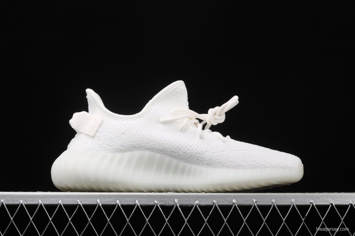 Adidas Yeezy 350V2 All White Real Boost Basf das coconut 350 second generation CP9366 fluorescent white BASF popcorn