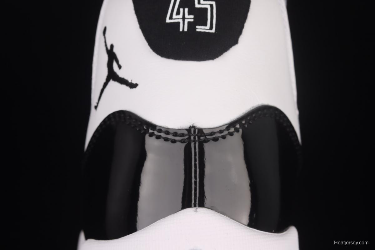 Air Jordan 11Concord 1 kangkou black and white reengraved basketball shoes 378037-100