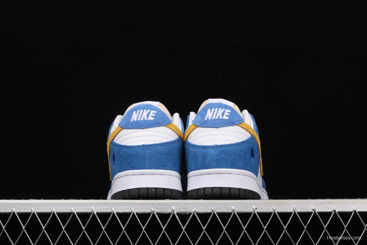 Kasina x NIKE SB DUNK Low co-signed blue and yellow retro low-top leisure sports skateboard shoes CZ6501-100