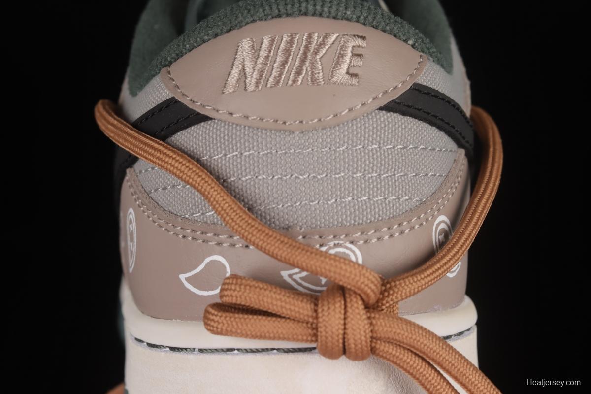 NIKE DUNK Low Retro Vibe style distressed deconstructed shoelaces tan SB low-top sneakers DH0957-100