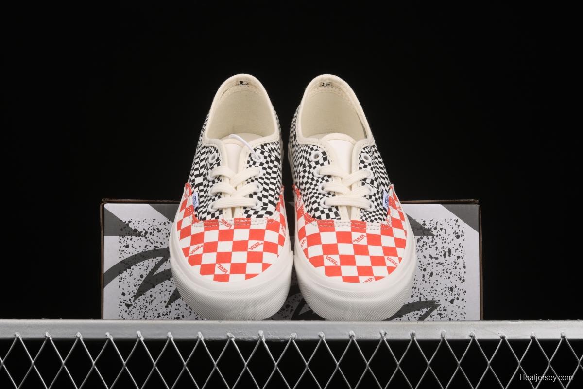 Vans Vault OG Authentic Lx high-end branch line impact color checkerboard retro low-side canvas skateboard shoes VN0A4BV91XL