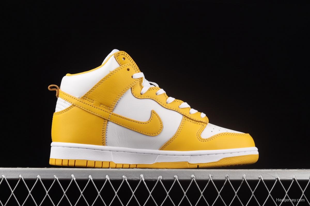 NIKE SB DUNK High white and yellow color SB rebound high upper shoes DD1869-106