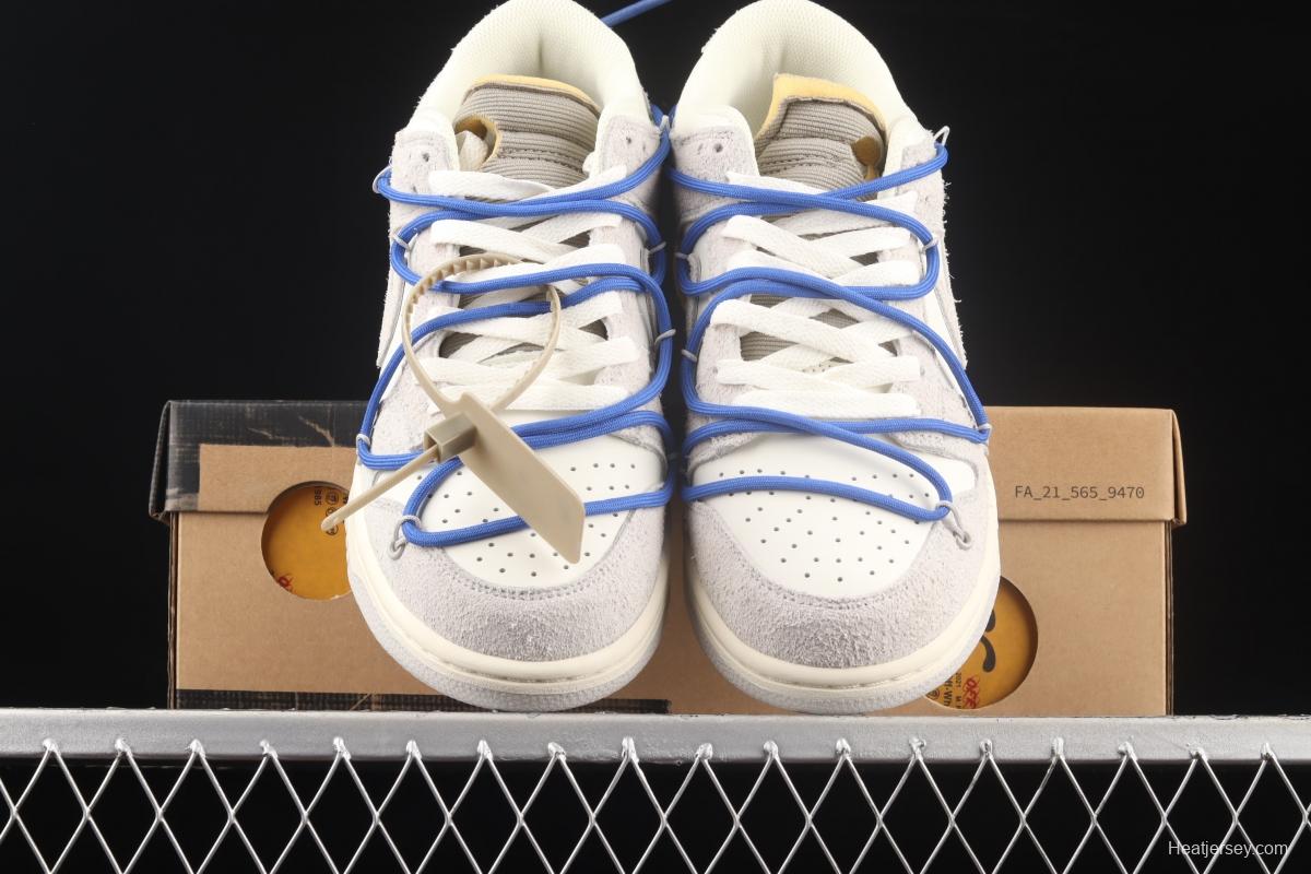 OFF-White x NIKE DUNK Low OW suede SB buckle rebound fashion casual board shoes DJ0950-104