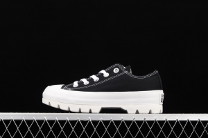 Converse Chuck Taylor All Star Lugged Move OX Converse black and white thick soled heightening shoes 567681C