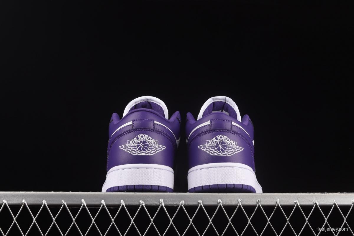 Air Jordan Low White and Purple Coat low-end Culture Leisure Sports Basketball shoes DC0774-500