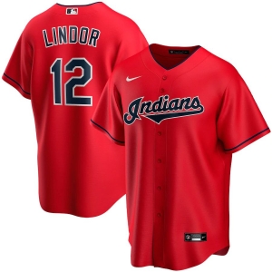 Youth Francisco Lindor Red Alternate 2020 Player Team Jersey