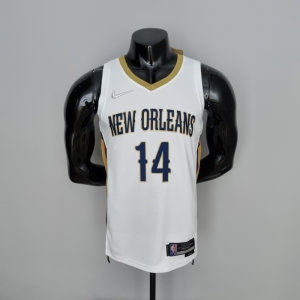 75th Anniversary New Orleans Pelicans Ingram #14 White NBA Jersey