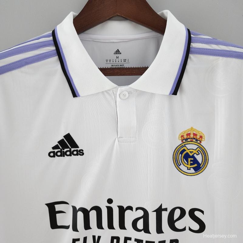 22/23 Long Sleeve Real Madrid Home  Soccer Jersey