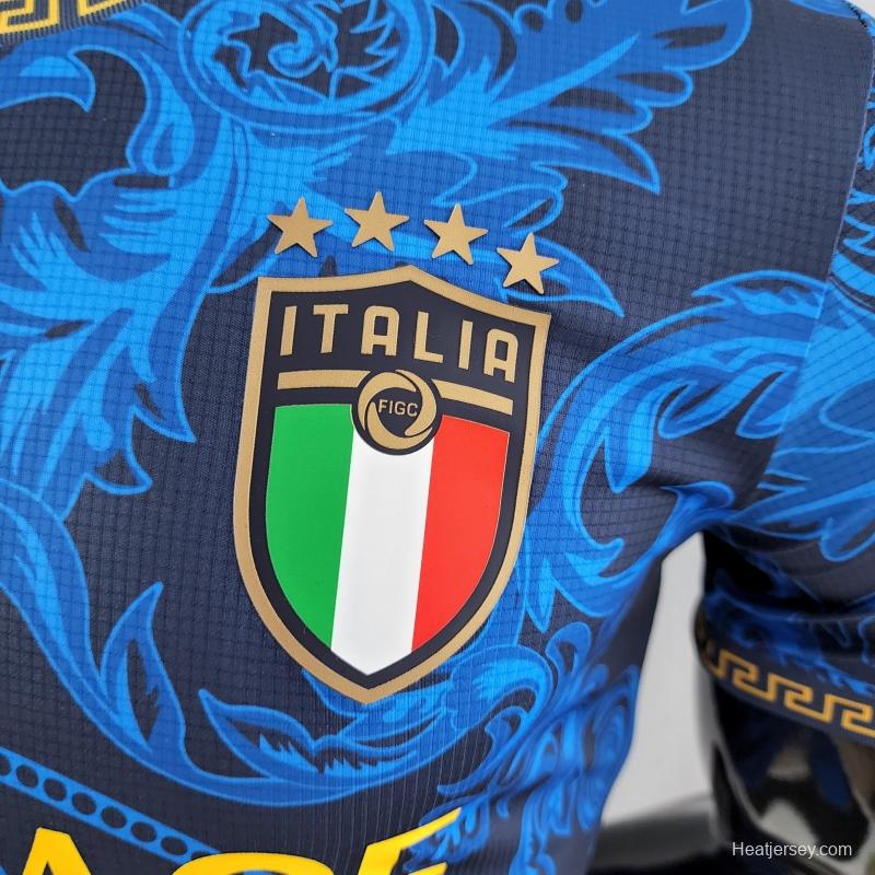 Player Version 2022 Italy X Versace Blue Jersey