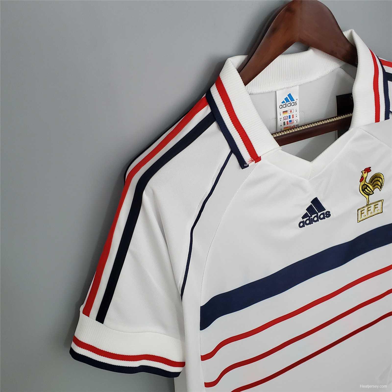 Retro 1998 France Away White Soccer Jersey