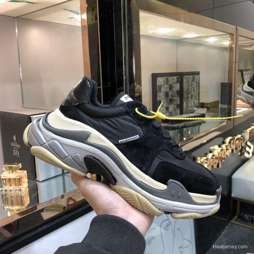 Men/Women Balenciaga Triple S Sneaker Black/Blue Sole Item 6380340