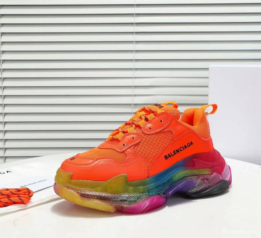 Men/Women Balenciaga Triple S MutiColor Clear Sole Orange Sneaker Item 6380400