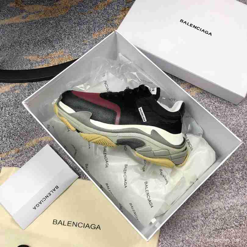 Men Balenciaga Triple-S 2 Yellow Black/Wine Sneaker