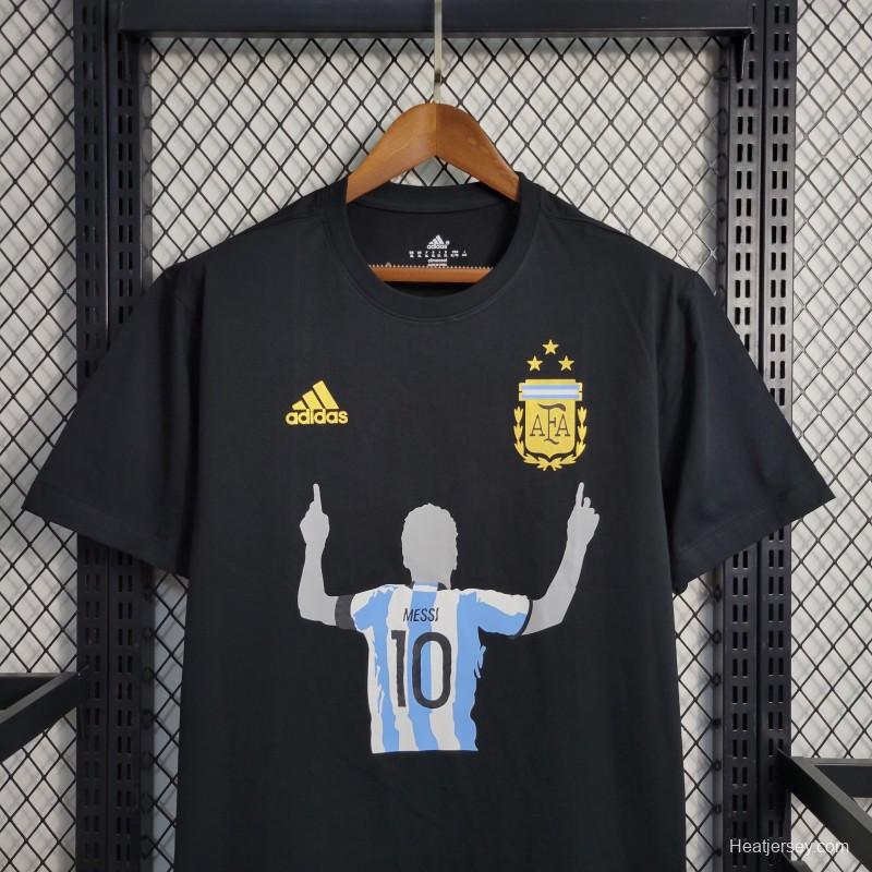 2023 Argentina Black Casual T-Shirts