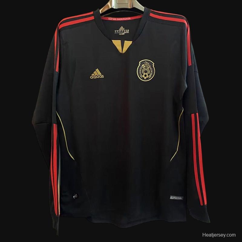 Retro 2011 Mexico Away Black Long Sleeve Jersey