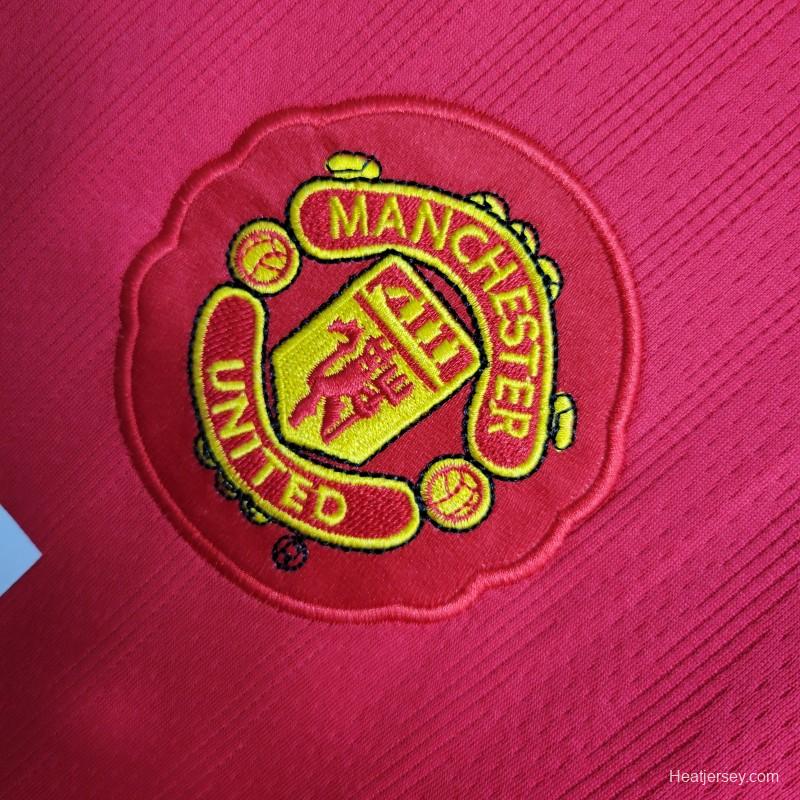 Retro Long Sleeve 07-08 Manchester United Home Premier League Jersey