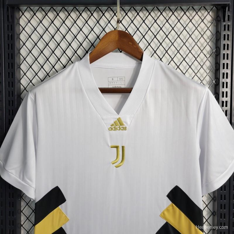 23-24 Juventus White Icon Jersey Embroidery Logo