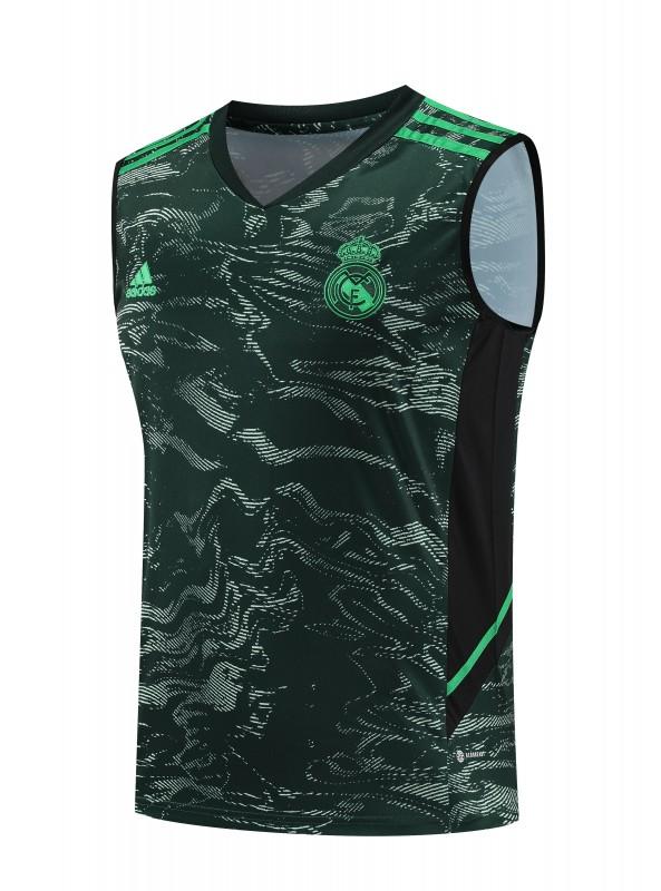 23-24 Real Madrid Black Green Pattern Vest Jersey+Shorts