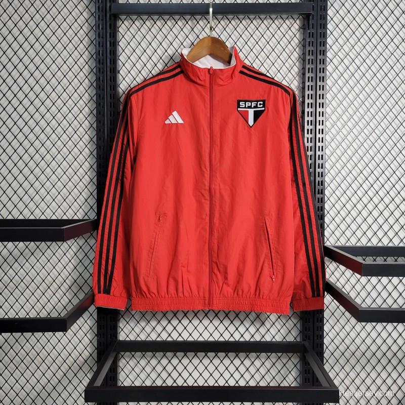 23-24 Sao Paulo Reversible White Red Windbreaker