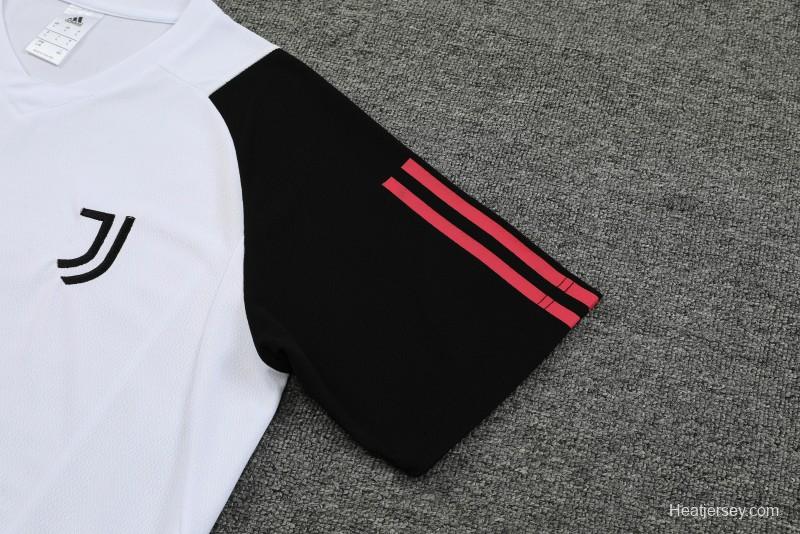 23 24 Juventus White Black Short Sleeve+Shorts