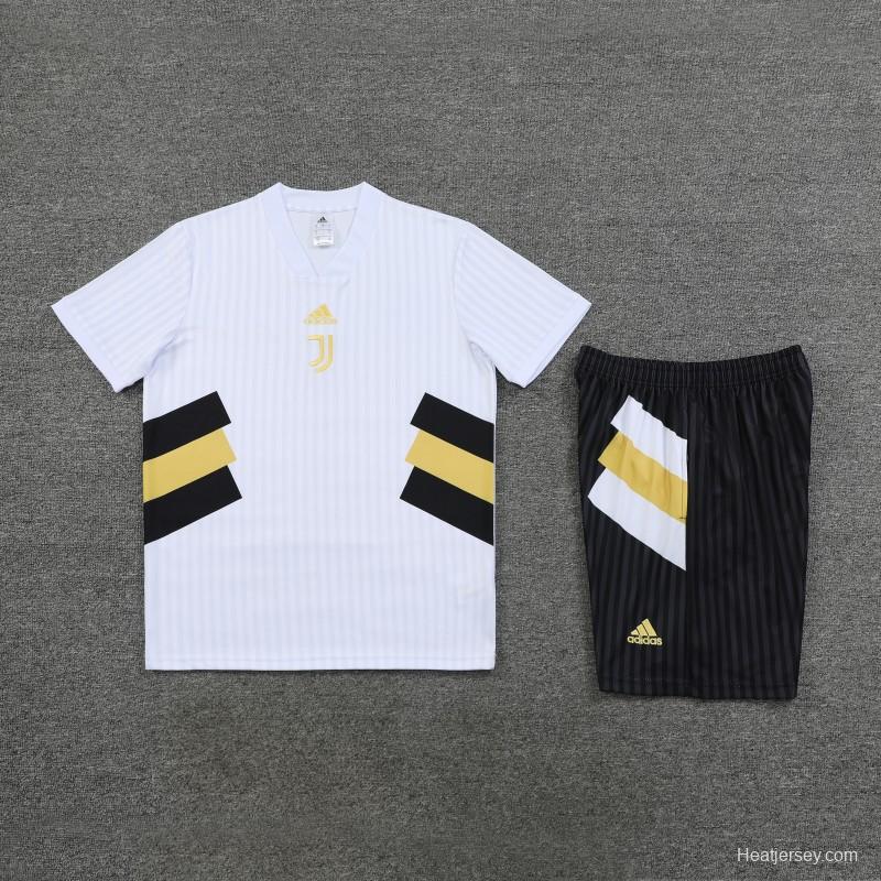 23 24 Juventus White Remake Icon Short Sleeve+Shorts