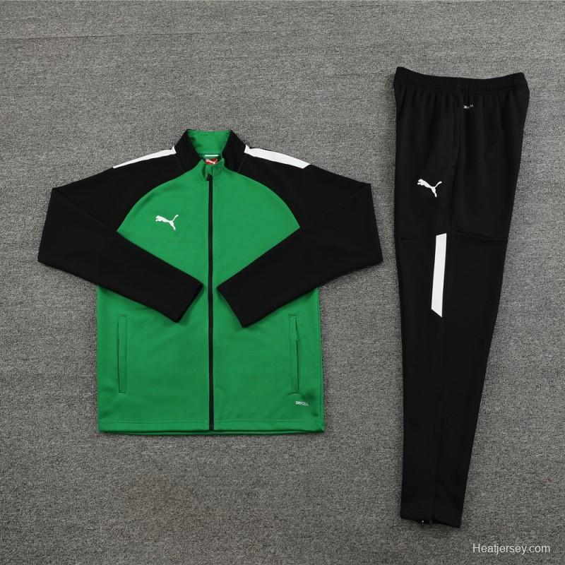 23/24 PUMA Black/Green Full Zipper Hooide Jacket+Pants