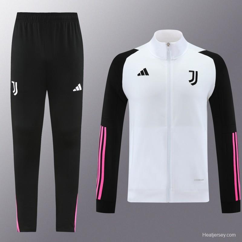 23/24 Juventus White Full Zipper Jacket+Pants