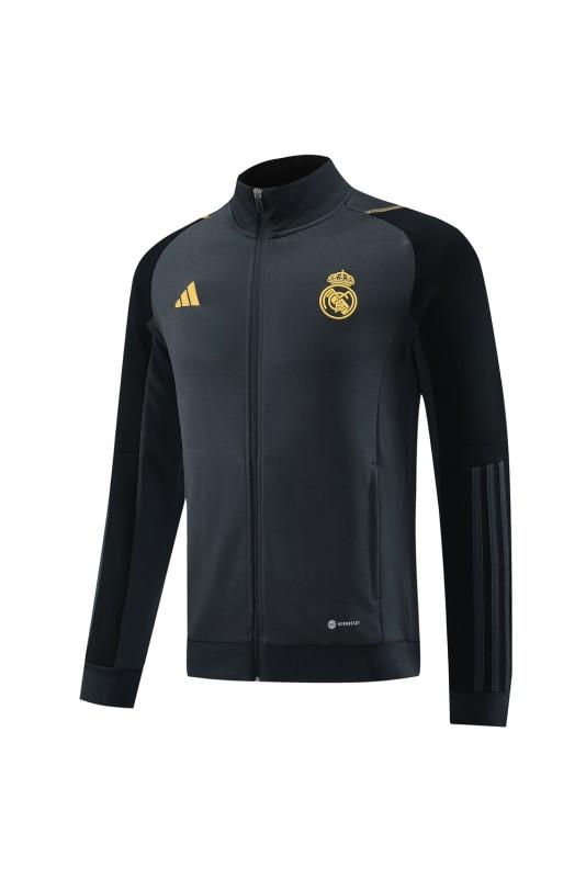 23/24 Real Madrid Grey/Black Full Zipper Jacket+Pants